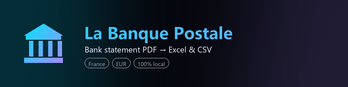 La Banque Postale bank statement to Excel and CSV converter — BankStmtConvert (independent tool, not affiliated with La Banque Postale)